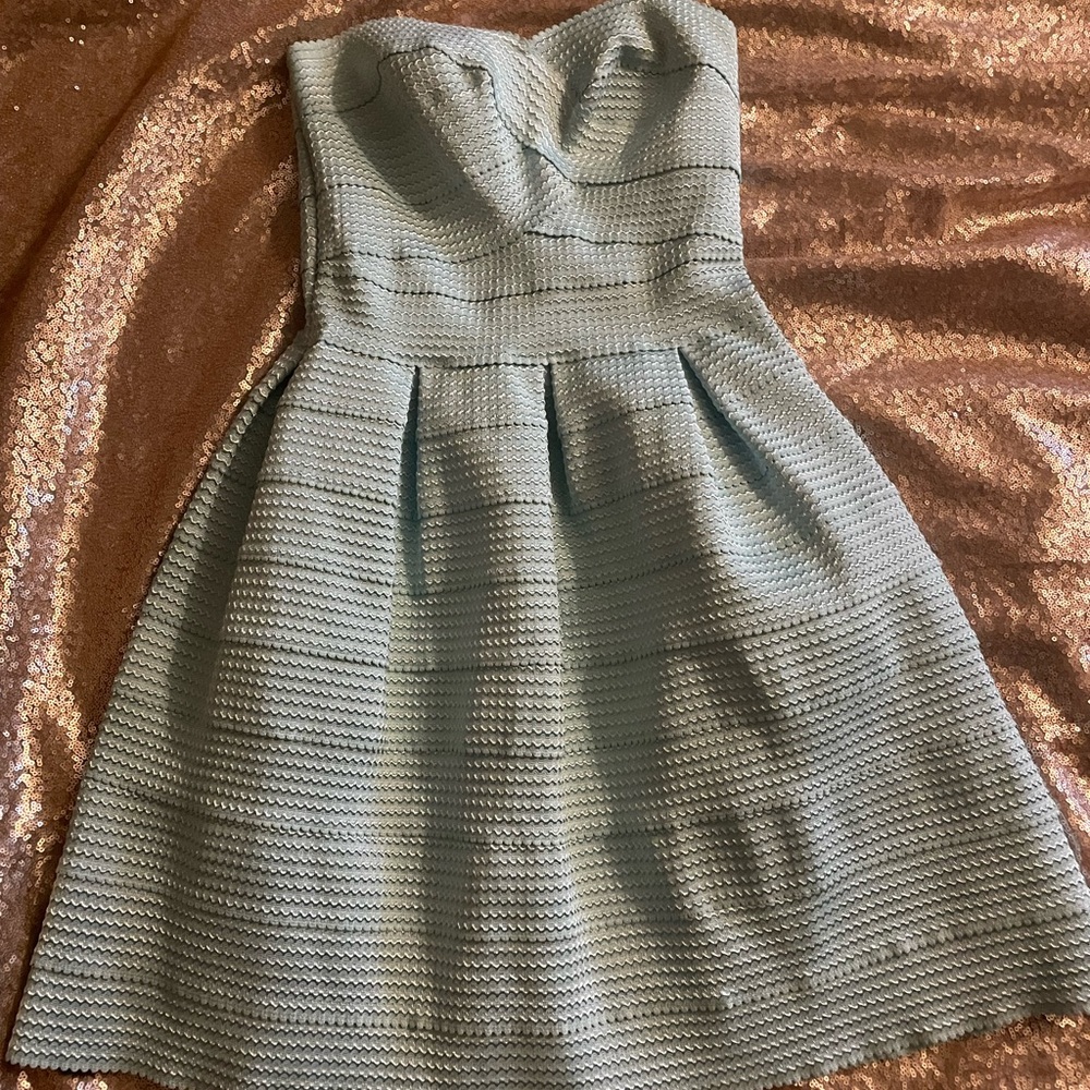 Strapless puff Tiffany blue dress Gianni bini